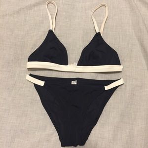 Solid & Striped black/white bikini size small